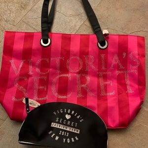 NWT Victoria's Secret Tote and Cosmetics Bag